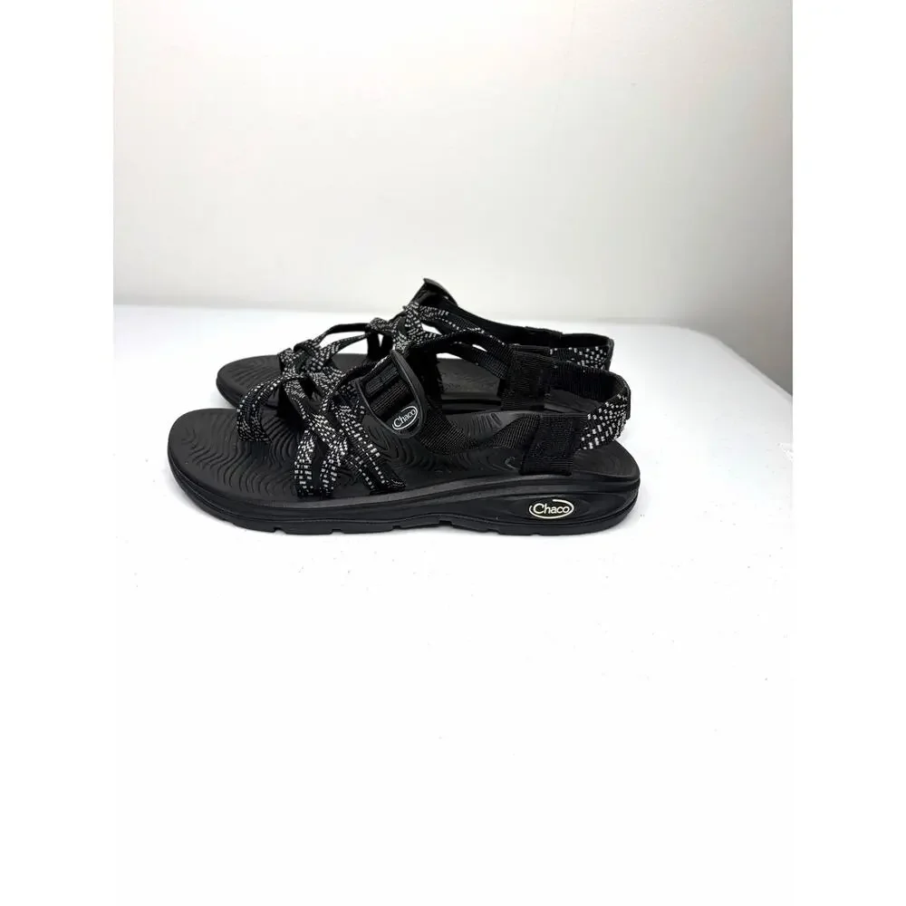 Chaco Women's Z/Volv X2 Sandals Sz 8 Black White Dash Hiking Outdoors Comfort